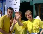 Two clams try their best to look like protester