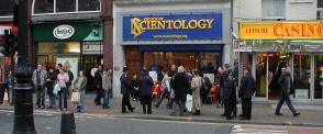 Shop-front with fewer protesters