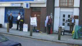 Whitfield Street, protesters