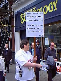 Andreas handing out leaflets