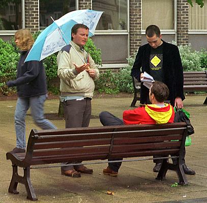 Discussion around
bench